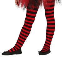 Detské červeno-čierne pančuchy (3-6 rokov)