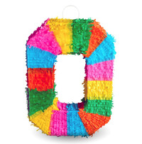 Piñata číslo 0 farebná (50x35x7,5 cm)