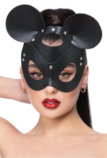 Čierna koženková maska Myška