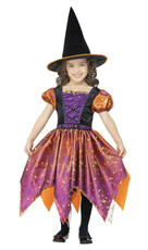 Dievčenský kostým čarodejnica s klobúkom
