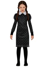 Dievčenské šaty s golierom Wednesday Addams