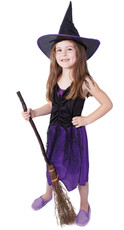 Detský kostým fialový s klobúkom čarodejnice/Halloween