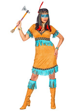 Dámsky indiánsky kostým s modrými detailmi