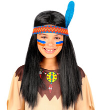Detská indiánska parochňa s modrým pierkom