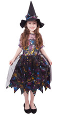 Detský kostým čarodejnice farebný/Halloween e-obal