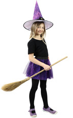 Detský kostým čarodejnice s tutu sukňou a klobúkom