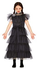 Dievčenské kostým Wednesday Addams, čierne šaty