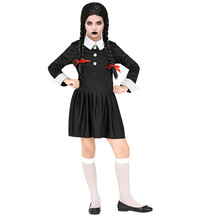 Šaty s golierom Wednesday Addams, čierne