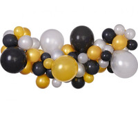 Balóniková girlanda čiernozlatej farbe (3m, 65 balónikov)