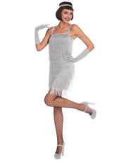 Dámsky strieborný kostým flapper