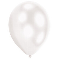 Sada 5 bielych svietiacich latexových balónov (priemer 27 cm)
