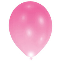 Sada 5 ružových svietiacich latexových balónov (priemer 27 cm)