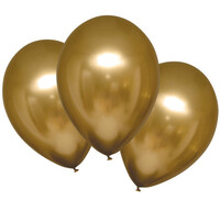 Sada 6ks balónov (priemer 27 cm) v lesklej zlatej farbe