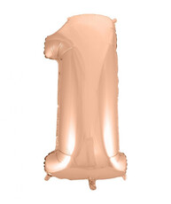 Fóliový balón s číslicou 1 rose gold, 92 cm