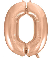 Fóliový balón s číslicou 0 rose gold, 92 cm