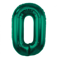 Fóliový balón s číslicou 0 zelený, 85 cm