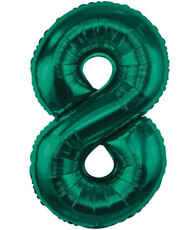 Fóliový balón s číslicou 8 zelený, 85 cm