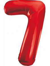 Fóliový balón s číslicou 7 červený, 85 cm