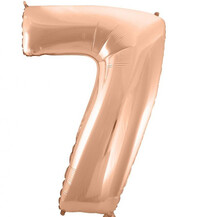 Fóliový balón s číslicou 7 rose gold, 92 cm
