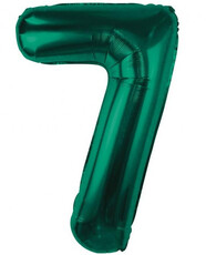 Fóliový balón s číslicou 7 zelený, 85 cm