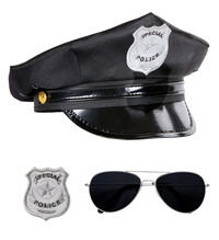 Policajná súprava (čiapka, okuliare, odznak)