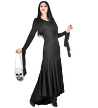 Dámsky kostým Morticia Addams (šaty, kabelka)