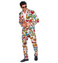 Pánsky oblek s potlačou, pop art