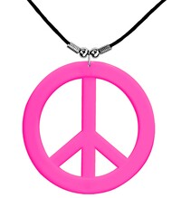 Ružový neónový hippie náhrdelník mieru