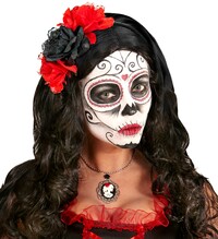 Dámska čelenka na Deň mŕtvych s tromi ružami