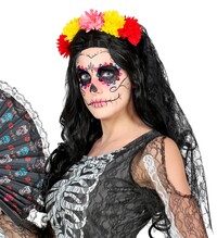 Dámska čelenka s kvetmi a závojom, Deň mŕtvych