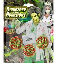 Sada troch odrenín v podobe zombie v profesionálnej kvalite s lepidlom