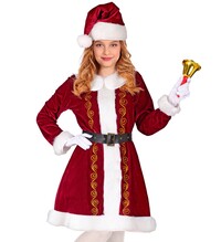 Dievčenská sada pani Santa Clausovej (šaty, opasok, čiapka)