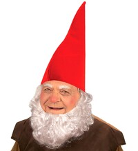 Červený špicatý klobúk trpaslíka