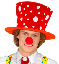 Oranžový klobúk s bodkami pre klauna