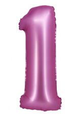 Fóliový balón číslica 1 ružový, 76 cm