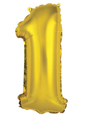Fóliový balón s číslicou 1 zlatý, 35 cm