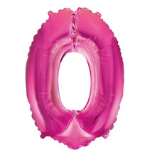 Fóliový balón číslica 0 ružový, 35 cm