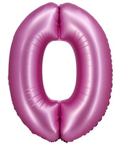 Fóliový balón číslica 0 ružový, 76 cm
