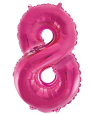 Fóliový balón číslica 8 ružový, 35 cm