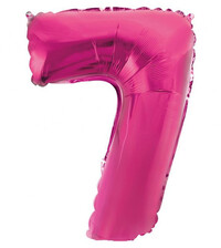 Fóliový balón číslica 7, ružový, 35 cm