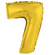 Fóliový balón s číslicou 7 zlatý, 35 cm