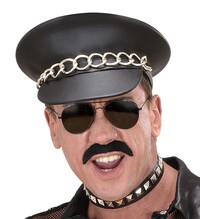Čierna čiapka Hard Rock s koženým vzhľadom