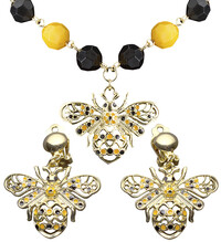 Dámske včelie salámy (náhrdelník, náušnice)