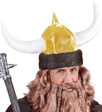 Vikingská prilba s rohmi (zlatá)