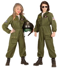 Zelená kombinéza Top Gun pre deti