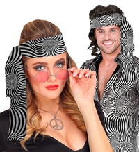 Hippie/diskotéková čelenka, vzorovaná