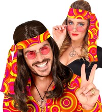 Hippie oranžová čelenka v štýle 70. rokov