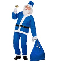 Pánsky kostým Santa Clausa, modrý