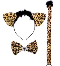 Leopardí set (čelenka, motýlik, chvost)