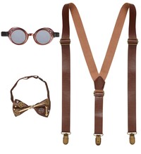 Steampunkový set (okuliare, motýlik, šle)